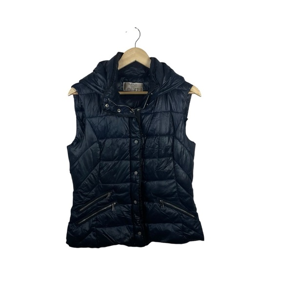 Zara Trafaluc Women’s Hooded Puffer Vest in Navy Size M - Picture 6 of 10